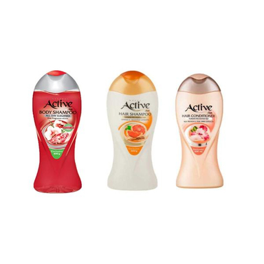 شامپو مو اکتیو (Active) مدل انار حجم 400میلی لیتر بسته 3 عددی