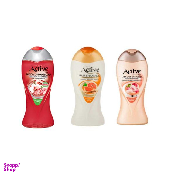 شامپو مو اکتیو (Active) مدل انار حجم 400میلی لیتر بسته 3 عددی