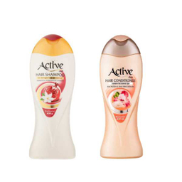 شامپو مو اکتیو (Active) مدل انار حجم 400 میلی لیتر به همراه نرم کننده مو اکتیو (Active) مدل 01 حجم 400 میلی لیتر