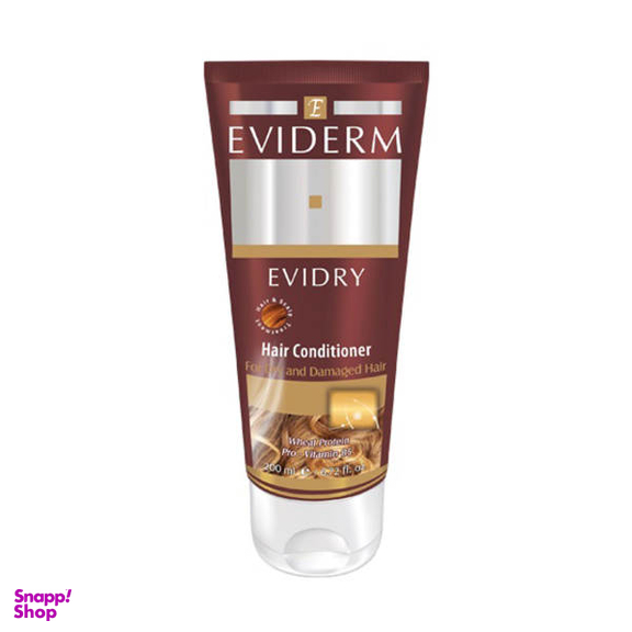 نرم کننده مو اویدرم (Eviderm) مدل Evidry مناسب موهای خشک و آسیب دیده حجم 200 میلی لیتر