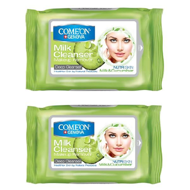 دستمال مرطوب کامان (Comeon) مدل Milk مجموعه 2 عددی