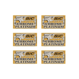 تیغ یدک سنتی بیک مدل Platinum Chromium Double Edge مجموعه 6 عددی