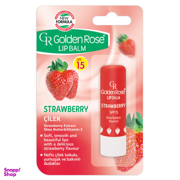 بالم لب گلدن رز (Golden Rose) مدل Fruity Shine Strawberry حجم 5 میلی لیتر