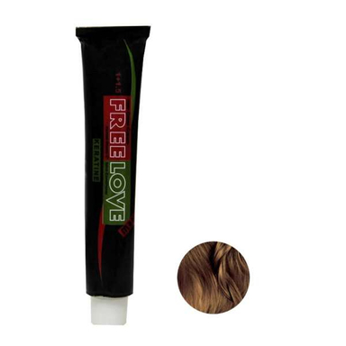 رنگ مو فیری لاو (Free Love) سری طبیعی مدل Keratin شماره 6.0 حجم 100 میلی‌لیتر رنگ بلوند تیره