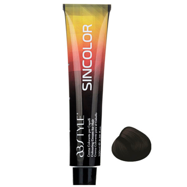 رنگ مو ای بی استایل (AB Style) سری سین کالر مدل طبیعی شماره 2.0 رنگ قهوه ای خیلی تیره