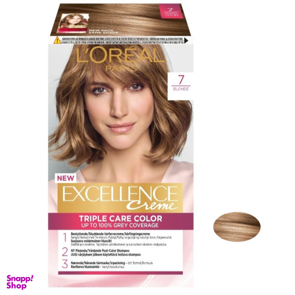 کیت رنگ مو لورآل (L'oreal) مدل Excellence Cream شماره 7 رنگ بلوند حجم 48 میلی لیتر