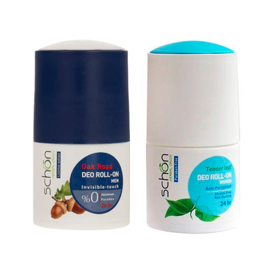 رول ضد تعریق شون (Schon) مدل Oak Road حجم 50 میلی لیتر+رول ضد تعریق زنانه شون (Schon) مدل Tender Leaft حجم 50 میلی لیتر