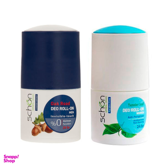 رول ضد تعریق شون (Schon) مدل Oak Road حجم 50 میلی لیتر+رول ضد تعریق زنانه شون (Schon) مدل Tender Leaft حجم 50 میلی لیتر