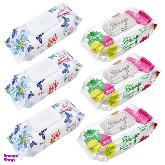 دستمال مرطوب بانیو (Banyo) مدل آنتی باکتریال مجموعه 6 عددی