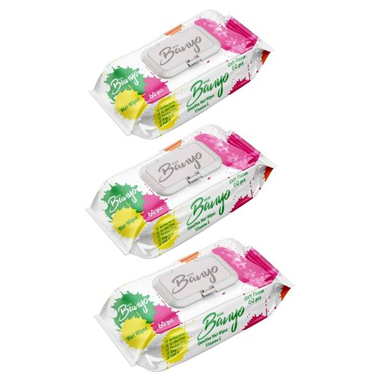 دستمال مرطوب بانیو (Banyo) مدل آنتی باکتریال مجموعه 3 عددی