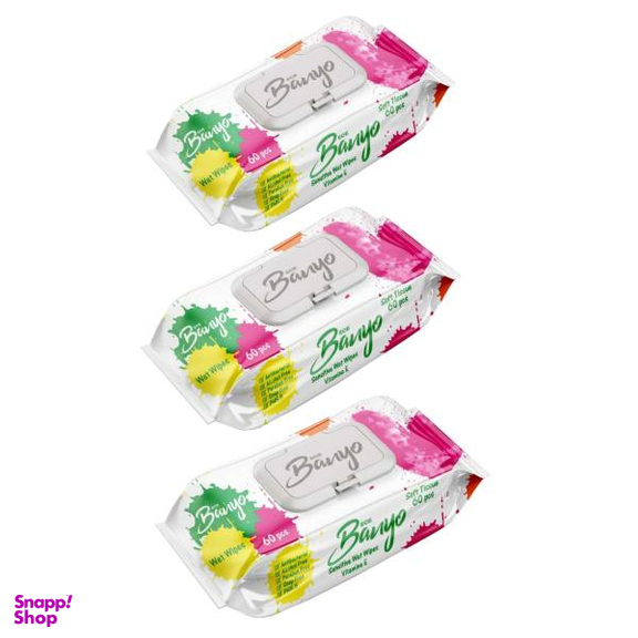 دستمال مرطوب بانیو (Banyo) مدل آنتی باکتریال مجموعه 3 عددی