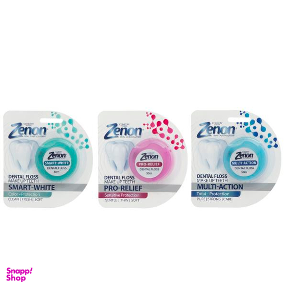 نخ دندان زنون (Zenon) مدل Smart-White به همراه نخ دندان مدل Multi-Action به همراه نخ دندان مدل Pro-Relife