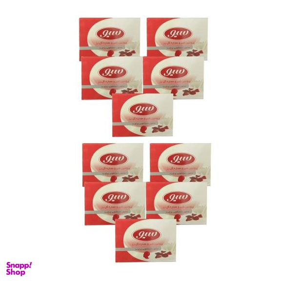 صابون شستشو سیو مدل شیر و گل رز وزن 125 گرم مجموعه 10 عددی