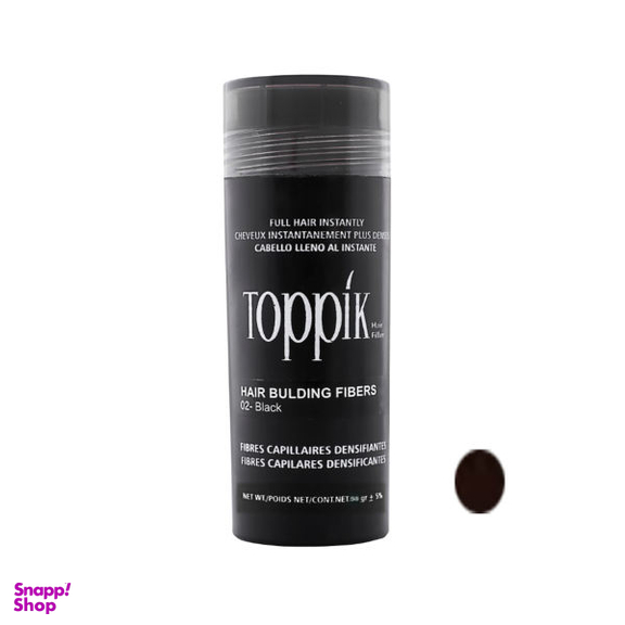 پودر پر پشت کننده مو تاپیک (Toppik) هیر فیلر کد 02 وزن 50 گرم رنگ مشکی