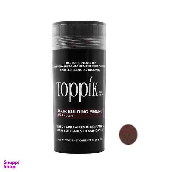 پودر پر پشت کننده مو تاپیک (Toppik) هیر فیلر کد 04 وزن 25 گرم رنگ قهوه ای