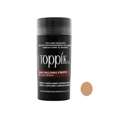 پودر پر پشت کننده مو تاپیک (Toppik) هیر فیلر کد 06 وزن 25 گرم رنگ قهوه ای روشن
