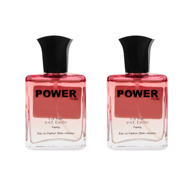 عطر جیبی زنانه پاور پالس مدل La vie est belle حجم 25 میلی لیتر مجموعه 2 عددی