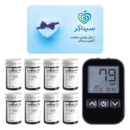 دستگاه تست قند خون هوشمند اینفوپیا مدل Easy Gluco Pro، اشتراک 1 ساله پایش سلامت آنلاین+8 بسته نوار تست 50 عددی