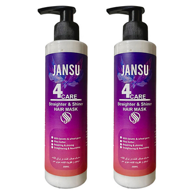 ماسک مو درخشان کننده و ترمیم کننده جانسو (Jansu) مدل 4Care حجم 200 میلی لیتر مجموعه 2 عددی