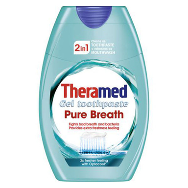 خمیردندان و دهان شویه ترامد (Theramed) مدل Pure Breath 2In1 حجم 75 میلی لیتر