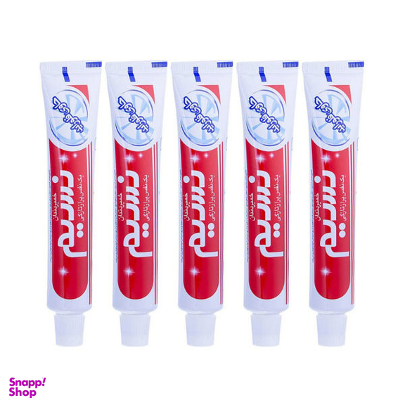خمیر دندان نسیم (Nasim) مدل Contains Fluoride وزن 80 گرم بسته 5 عددی