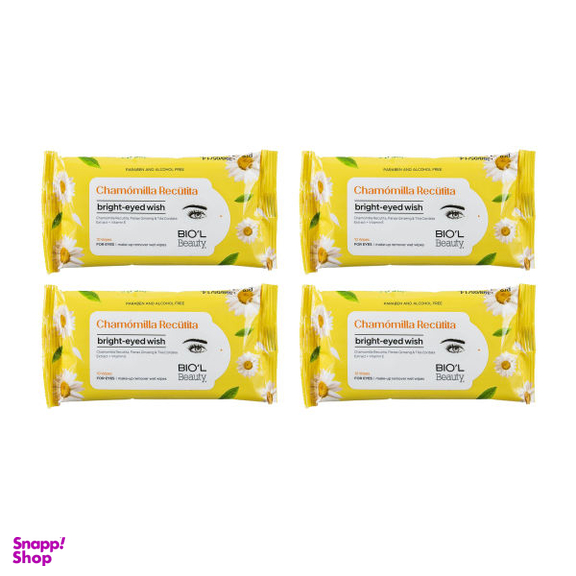 دستمال مرطوب بیول (Biol) مدل Chamomilla Recutita مجموعه 4 عددی