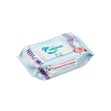 دستمال مرطوب پاک کننده آرایش دلفین (Dolphin) مدل 002 بسته 42 عددی