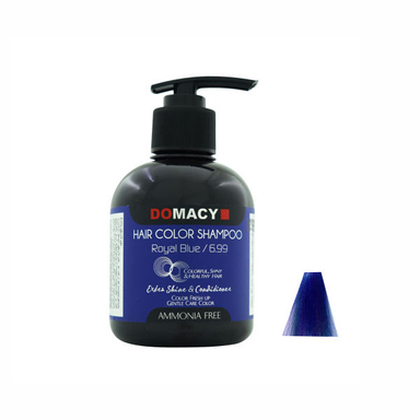 شامپو رنگساژ دوماسی (Domacy) مدل Ammonia Free شماره 6.99 رنگ آبی درباری حجم 300 میلی لیتر