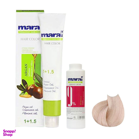 کیت رنگ مو مارال (Maral) شماره 8.85 حجم 100 میلی‌لیتر رنگ شیر نسکافه ای + اکسیدان مدل 30vol نه درصدی حجم 150 میلی‌لیتر