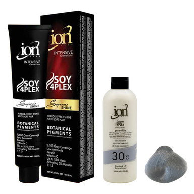 رنگ مو آیون (Ion)9.9 شماره حجم 120 میلیلیتر رنگ بلوند دودی یخی روشن + اکسیدان نه درصدی حجم 180 میلیلیتر