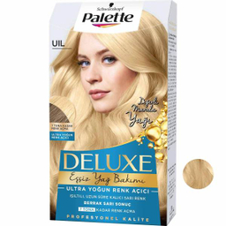 کیت رنگ مو پلت (Palette) سری DELUXE شماره UIL حجم 50 میلی‌لیتر رنگ بلوند طلایی روشن