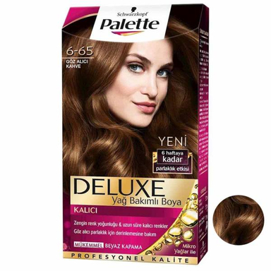 کیت رنگ مو پلت (Palette) سری DELUXE شماره 65-6 حجم 50 میلی‌لیتر رنگ قهوه ای درخشان