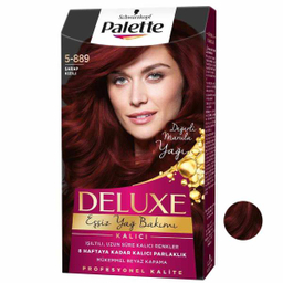 کیت رنگ مو پلت (Palette) سری DELUXE شماره 889-5 حجم 50 میلی‌لیتر رنگ شرابی