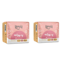 پد بهداشتی پنبه ریز Panberes مدل Ultra Thin سایز بزرگ بسته 20 عددی مجموعه 2 عددی