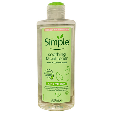 تونر پاک کننده صورت سیمپل (Simple) مدل Soothing حجم 200 میلی لیتر