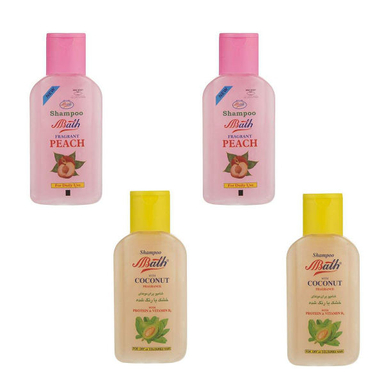 شامپو مو لطیفه (Latifeh) مدل Coconut و Peach حجم 280 میلی لیتر بسته 4 عددی