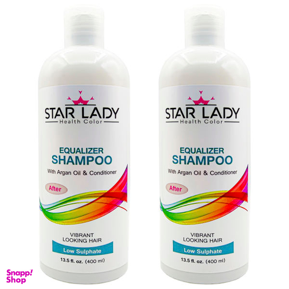 شامپو اکوآلایزر استارلیدی (Starlady) مدل Argan حجم 400 میلی لیتر بسته 2 عددی