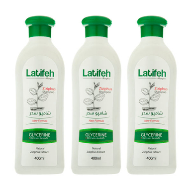 شامپو مو لطیفه (Latifeh) مدل Glycerine حجم 400 میلی لیتر بسته 3 عددی