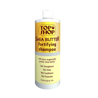 شامپو تقویت کننده مو تاپ شاپ (Top Shop) مدل روغن شی باتر حجم 500 میلی لیتر