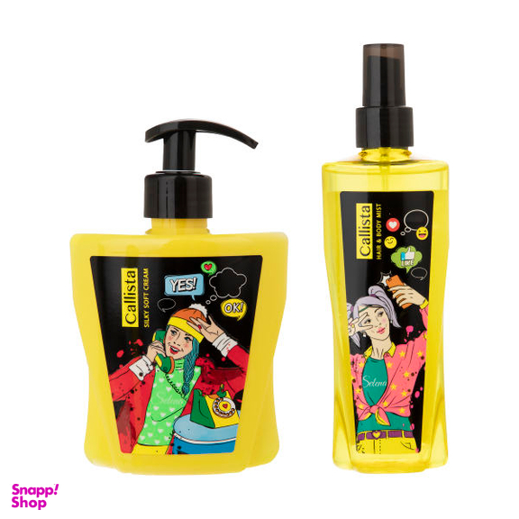 بادی اسپلش زنانه کالیستا (Calista) مدل selena حجم 200 میلی لیتر به همراه لوسیون کالیستامدل selena حجم 400 میلی لیتر