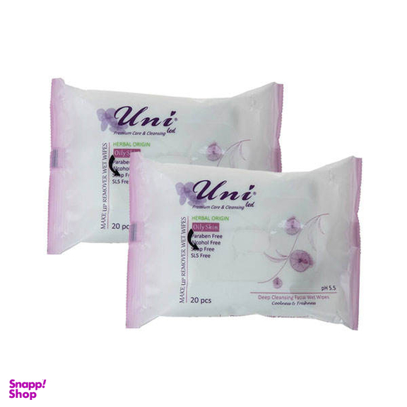 دستمال مرطوب یونی لد (Uni Led) مدل عصاره خیار مجموعه 2 عددی