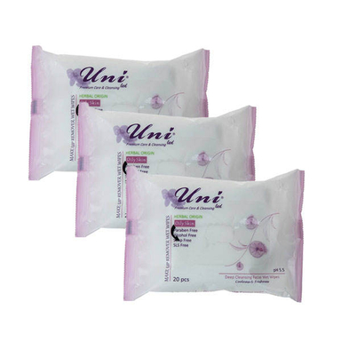 دستمال مرطوب یونی لد (Uni Led) مدل عصاره خیار مجموعه 3 عددی