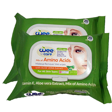 دستمال مرطوب وی کر ( Wee Care) مدل Mix Of Amino Acid مجموعه 2 عددی