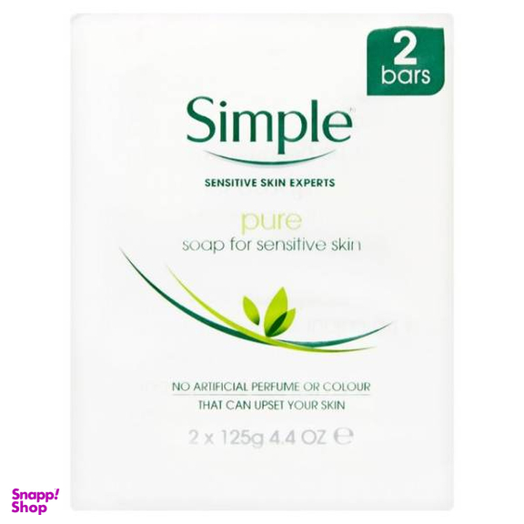 صابون شستشو سیمپل مدل Pure وزن 125 گرم بسته 2 عددی