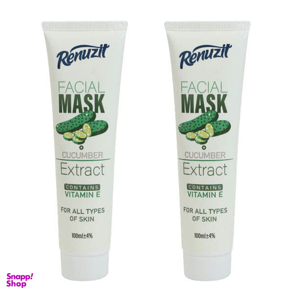 ماسک صورت رینوزیت مدل خیار حجم 100 میلی لیتر مجموعه 2 عددی