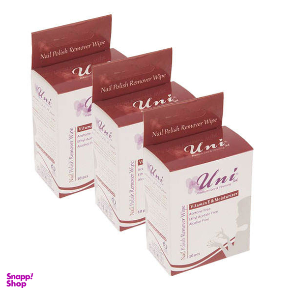پد لاک پاک کن یونی لد (Uni Led) مدل Vitamin E And Moisturizer مجموعه 3 عددی