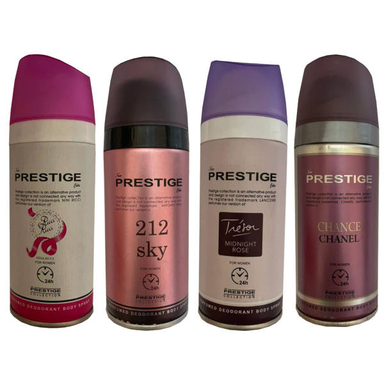 اسپری بدن زنانه نیو پرستیژ کالر (New Prestige Color) مدل P4 حجم 150 میلی لیتر مجموعه 4 عددی