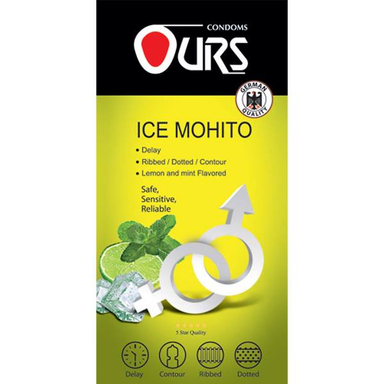 کاندوم تاخیری اورز (Ours) مدل Ice Mohito بسته 12 عددی