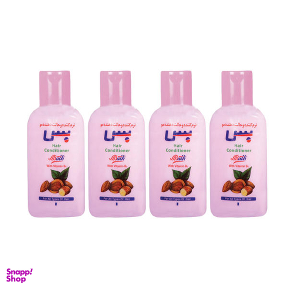 شامپو نرم کننده مو بس (Bath) مدل Almond حجم 280 میلی لیتر بسته 4 عددی