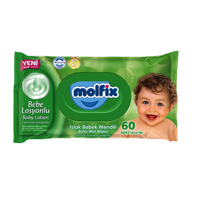 دستمال مرطوب کودک مولفیکس (Molfix) مدل Ab2070 بسته 60 عددی